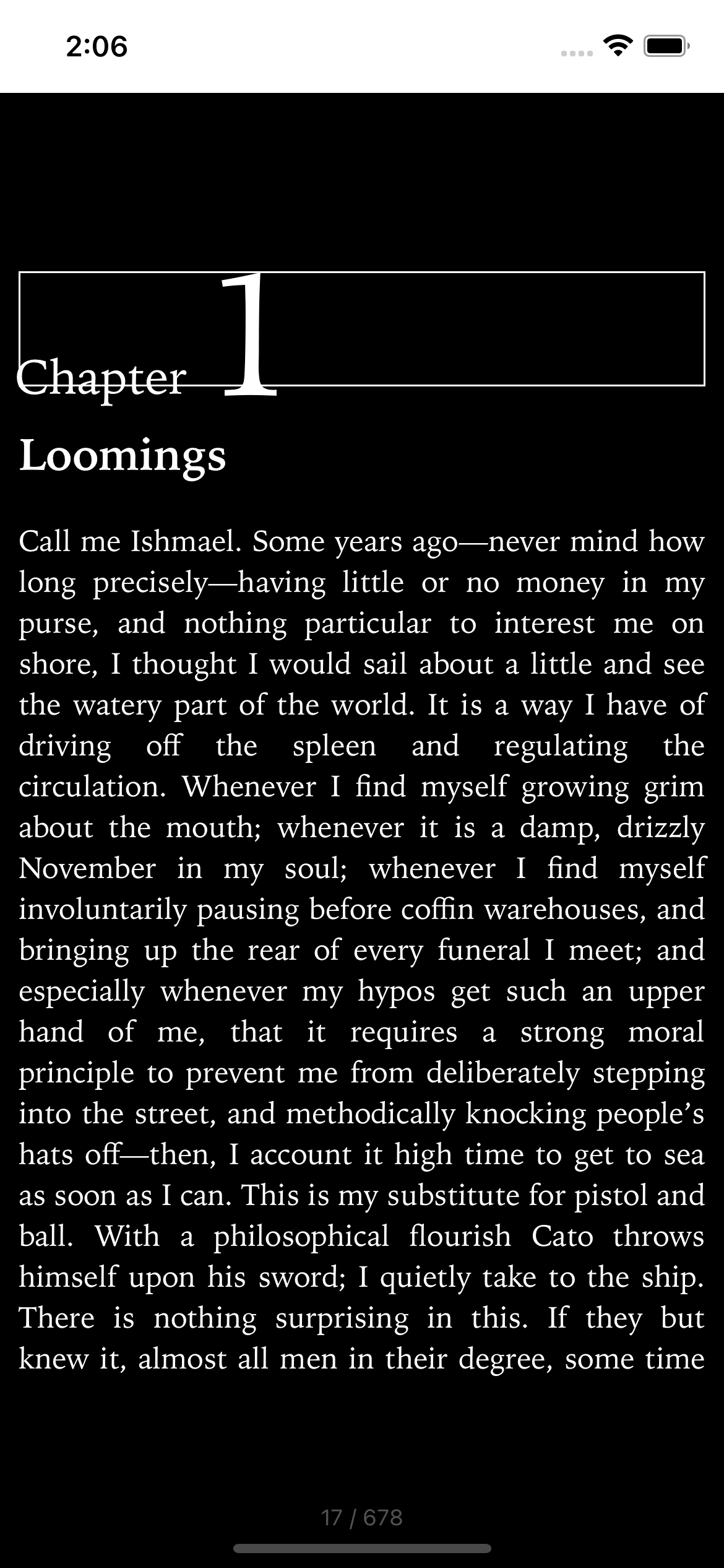 Reading in dark mode